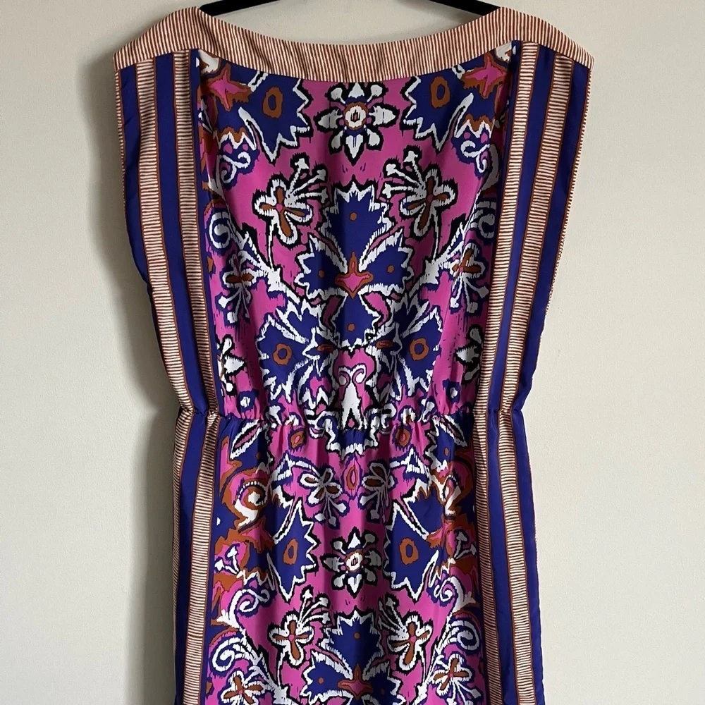 Ann Taylor Loft Mod Vibrant Short Scarf Motif Dress Size Medium EUC - Picture 4 of 11